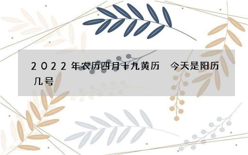 2022年农历四月十九黄历 今天是阳历几号